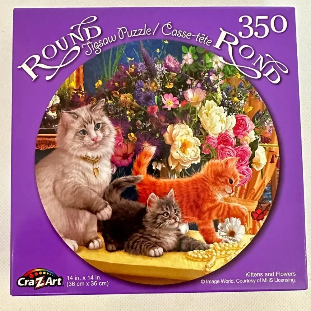 Craz Art 350 Piece Space Saver Jigsaw Puzzles‎ Cats & Peacocks